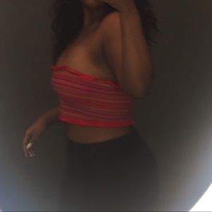 Red multi colored tube top